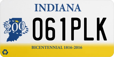 IN license plate 061PLK