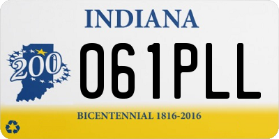 IN license plate 061PLL