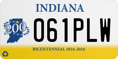 IN license plate 061PLW