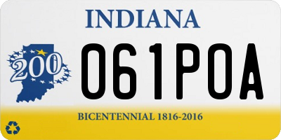 IN license plate 061POA