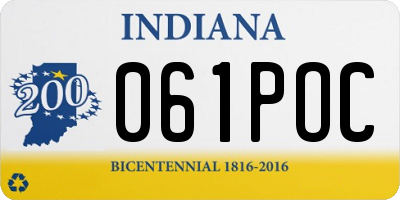 IN license plate 061POC