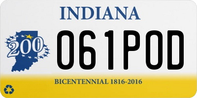IN license plate 061POD