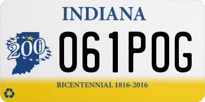 IN license plate 061POG