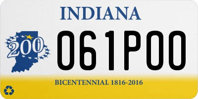 IN license plate 061POO