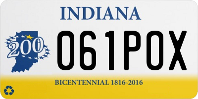 IN license plate 061POX