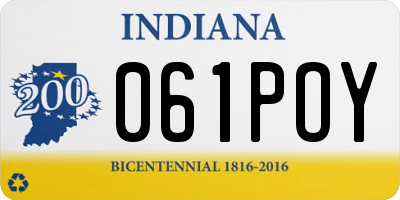 IN license plate 061POY