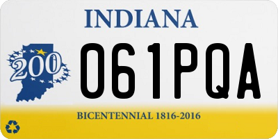 IN license plate 061PQA