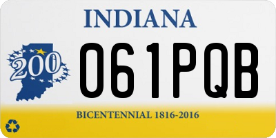 IN license plate 061PQB