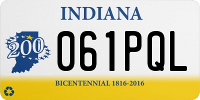 IN license plate 061PQL