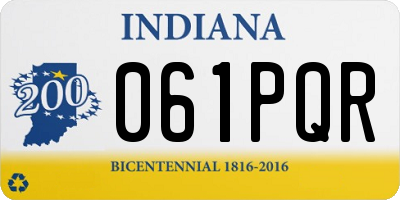 IN license plate 061PQR