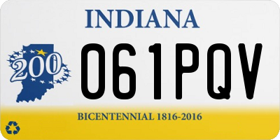 IN license plate 061PQV
