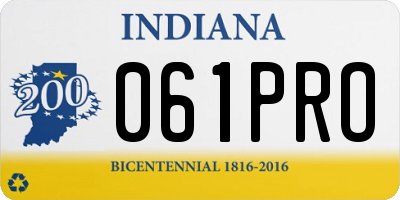 IN license plate 061PRO