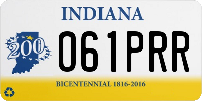 IN license plate 061PRR