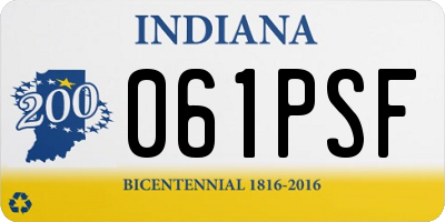 IN license plate 061PSF
