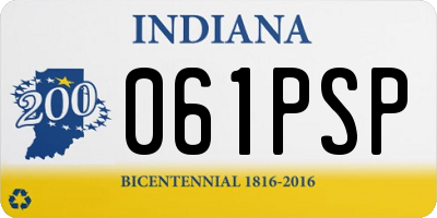 IN license plate 061PSP