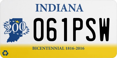 IN license plate 061PSW