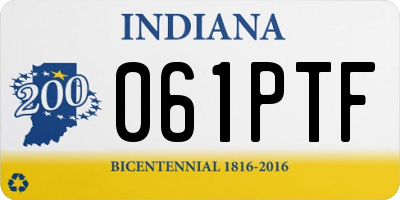IN license plate 061PTF