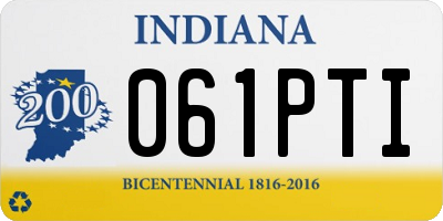 IN license plate 061PTI