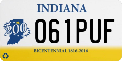 IN license plate 061PUF
