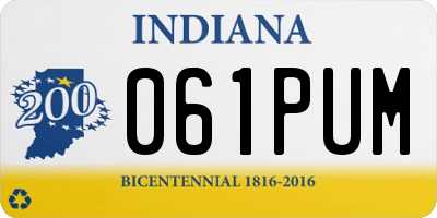 IN license plate 061PUM