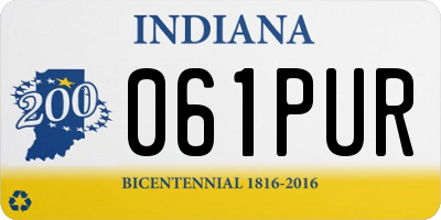 IN license plate 061PUR