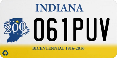 IN license plate 061PUV