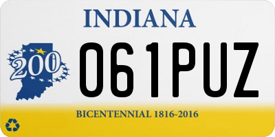 IN license plate 061PUZ