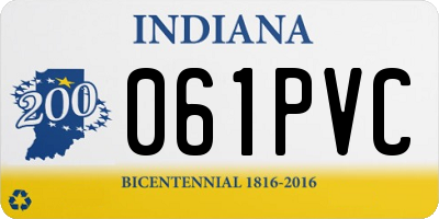 IN license plate 061PVC