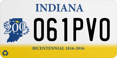 IN license plate 061PVO