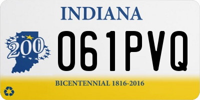 IN license plate 061PVQ
