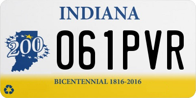 IN license plate 061PVR