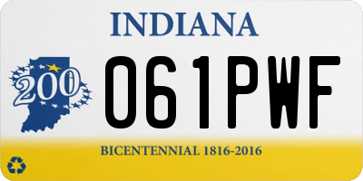 IN license plate 061PWF
