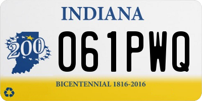 IN license plate 061PWQ