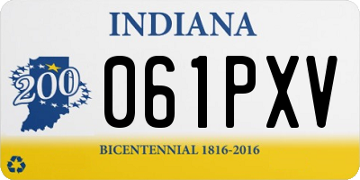 IN license plate 061PXV