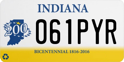 IN license plate 061PYR