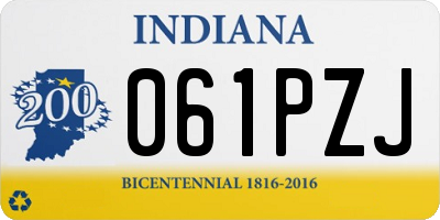 IN license plate 061PZJ