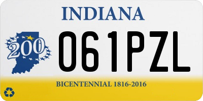 IN license plate 061PZL