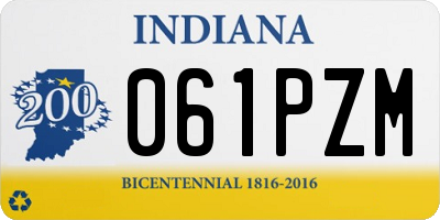 IN license plate 061PZM