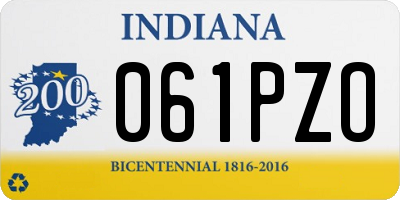 IN license plate 061PZO