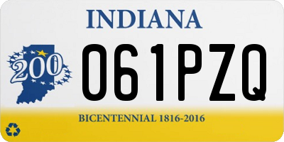 IN license plate 061PZQ