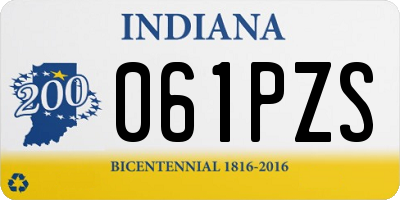 IN license plate 061PZS