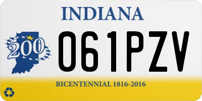 IN license plate 061PZV