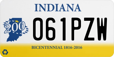 IN license plate 061PZW