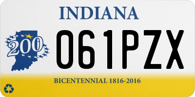 IN license plate 061PZX