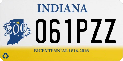 IN license plate 061PZZ