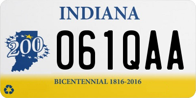 IN license plate 061QAA