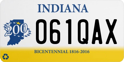 IN license plate 061QAX