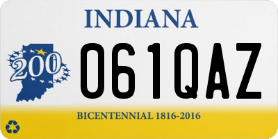 IN license plate 061QAZ