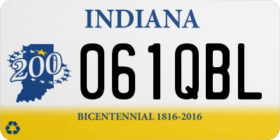 IN license plate 061QBL