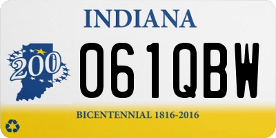 IN license plate 061QBW